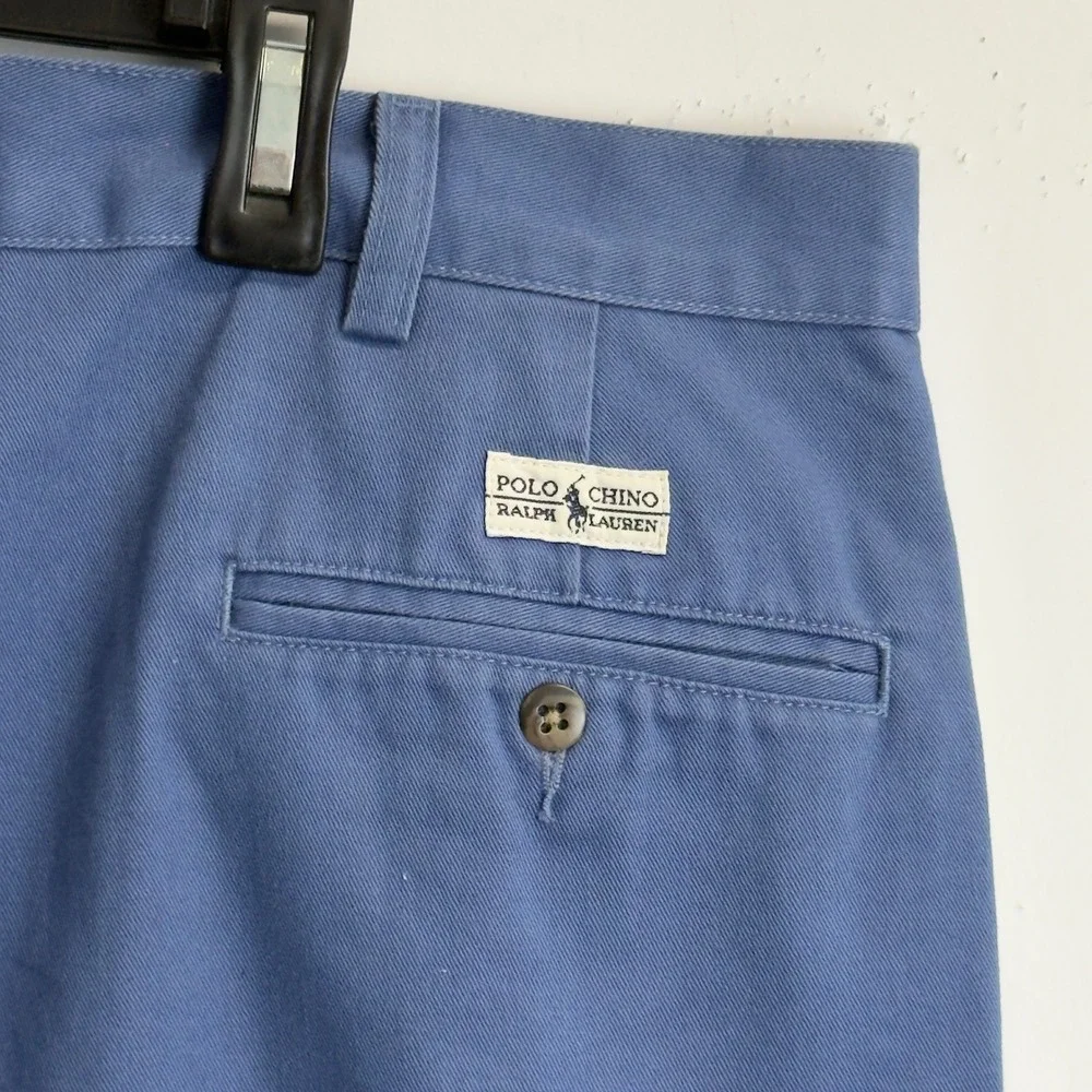 NEW Polo Ralph Lauren Tyler Short Mens 40 Blue Pleated Chino Cotton Twill 9